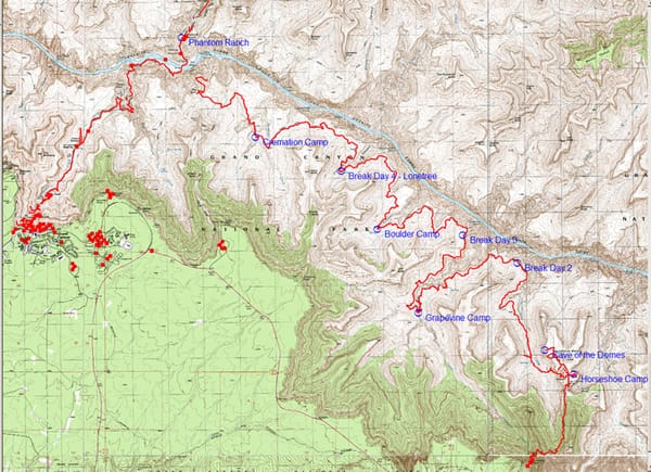 Grand Canyon 2007 - Trip Route Map